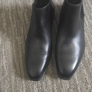 Calvin Klein Black Leather Men's Boots